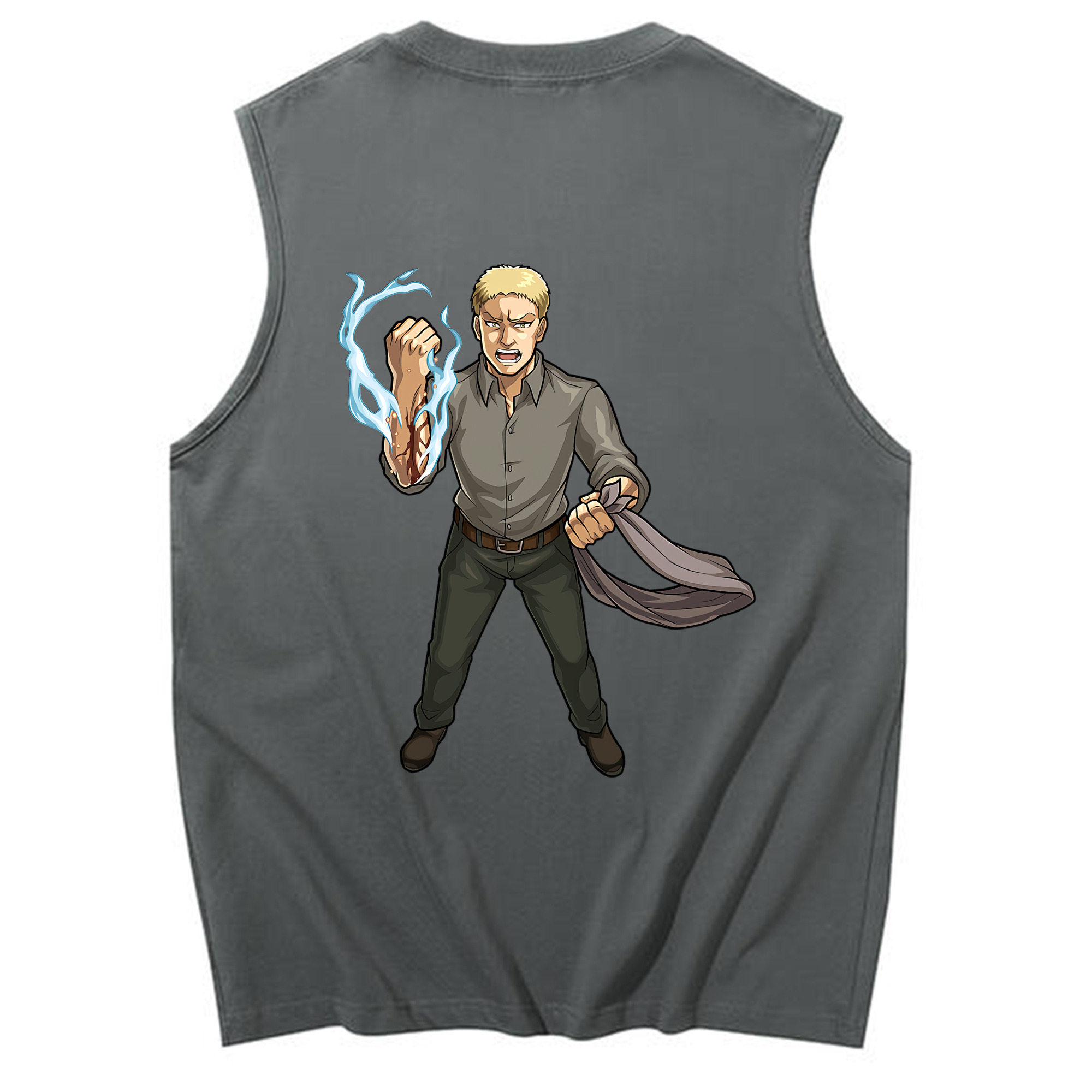 （画像用） 進撃の巨人 ライナー・ブラウン Attack on Titan Reiner Braun コットン100％タンクトップ（背面プリント）
